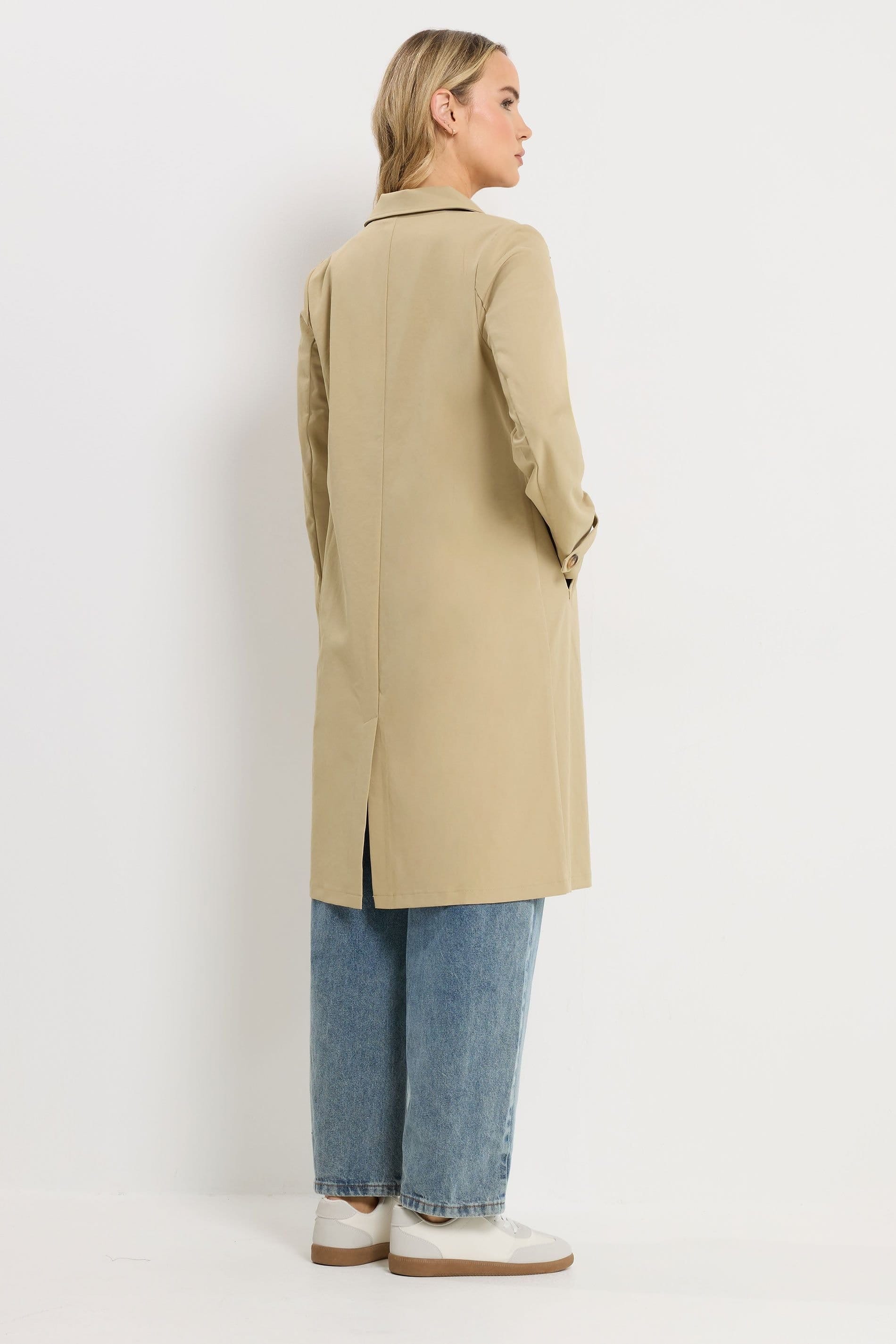 Long Tall Sally Long Tall Sally Women's Tall Button Car Coat in Stone - 4