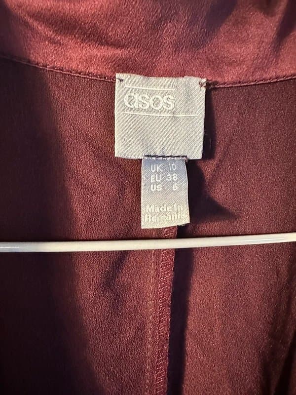 ASOS Design Elegant wine blazer midi dress