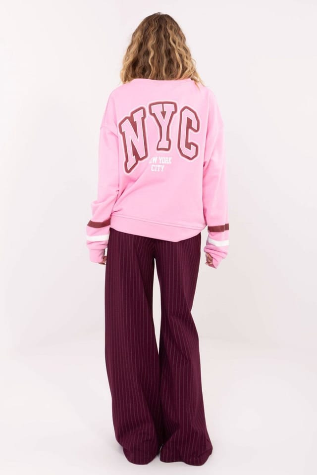 Love Lace Love Lace Women's Loose Fit Cotton Polyester Graphic Sweatshirt in Pink - 3
