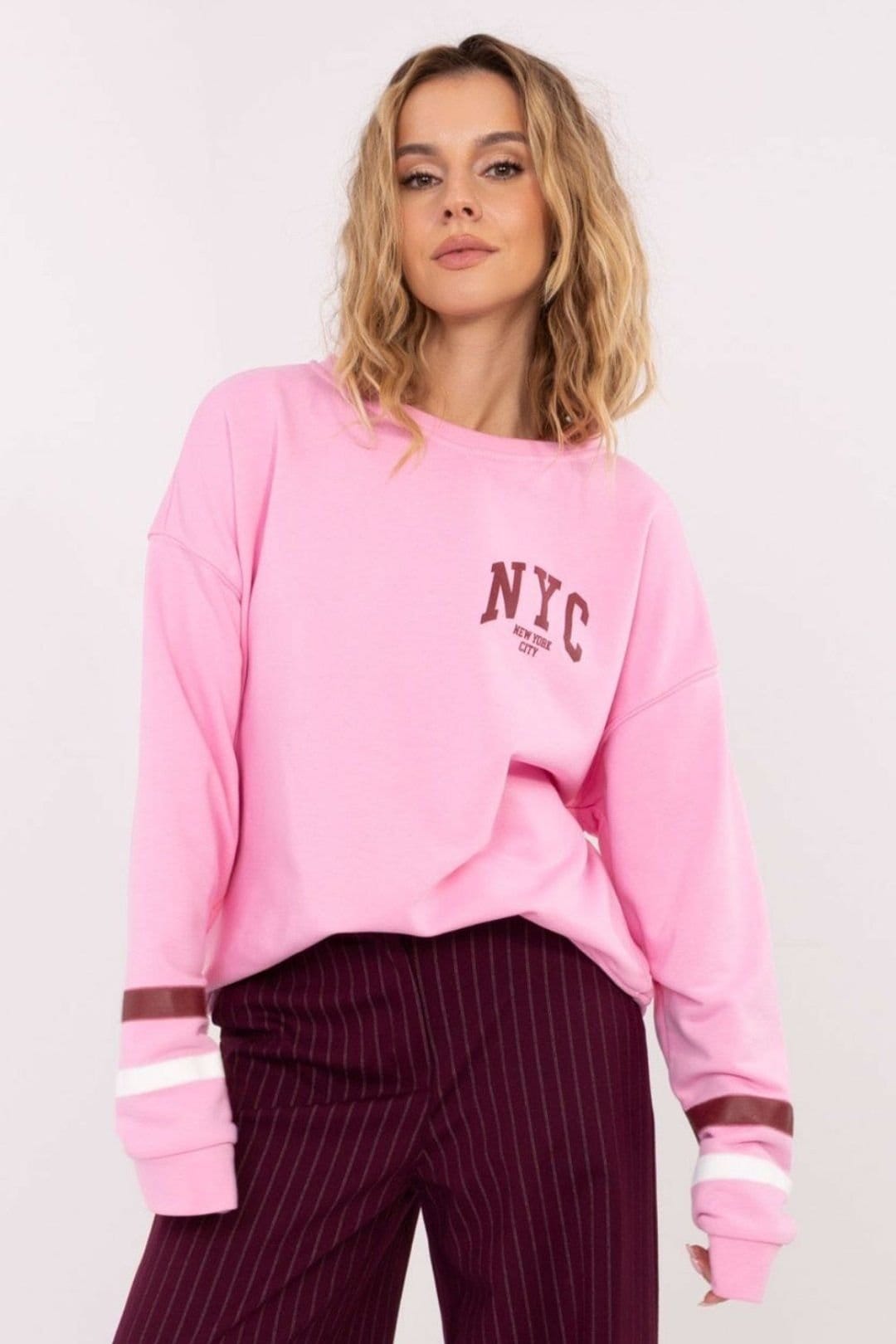 Love Lace Love Lace Women's Loose Fit Cotton Polyester Graphic Sweatshirt in Pink - 4
