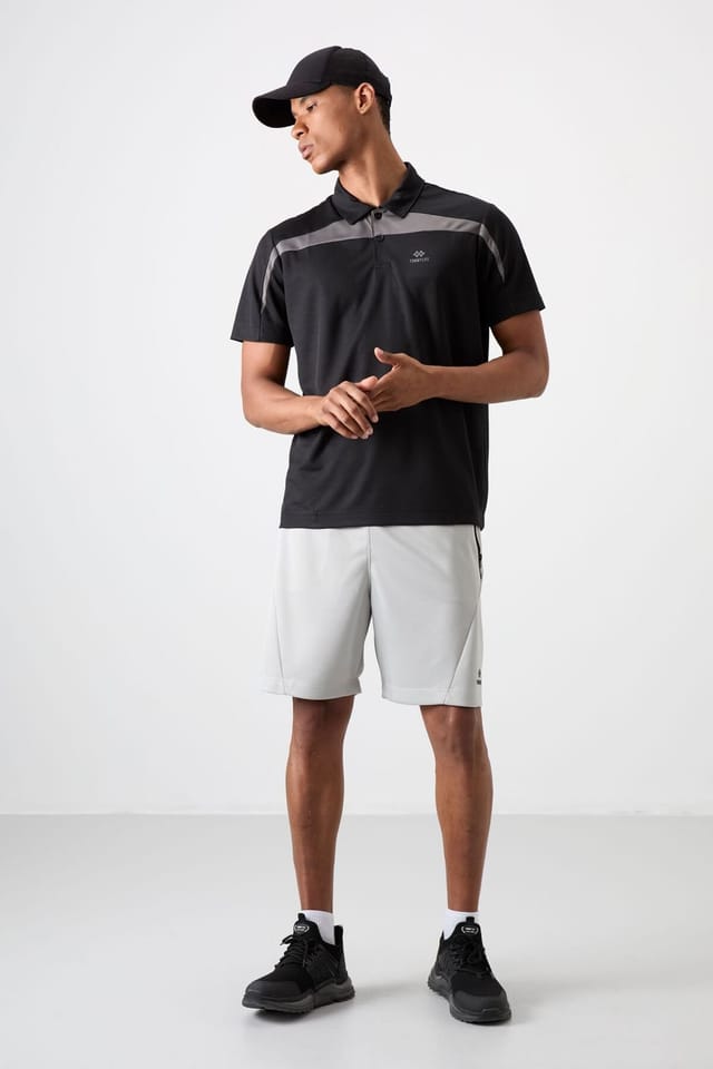 Tommy Life Tommy Life Men's Colour-Blocked Polo T-Shirt in Black - 2