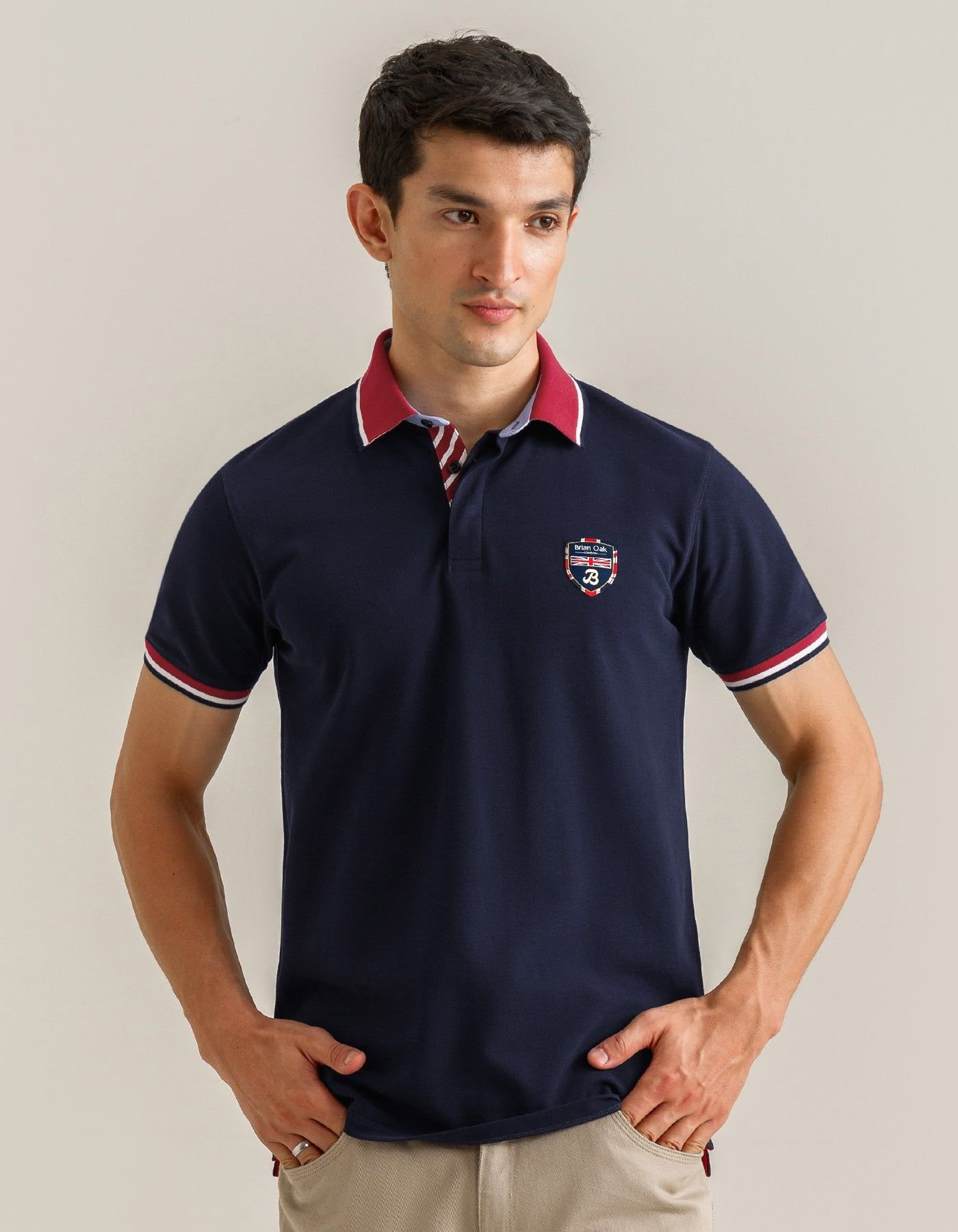 Brian Oak London Brian Oak London Men's Luxury Polo - Navy - 4