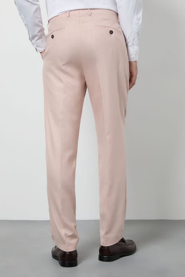 Burton Burton Men's Light Pink Slim Fit Suit Trousers - 3