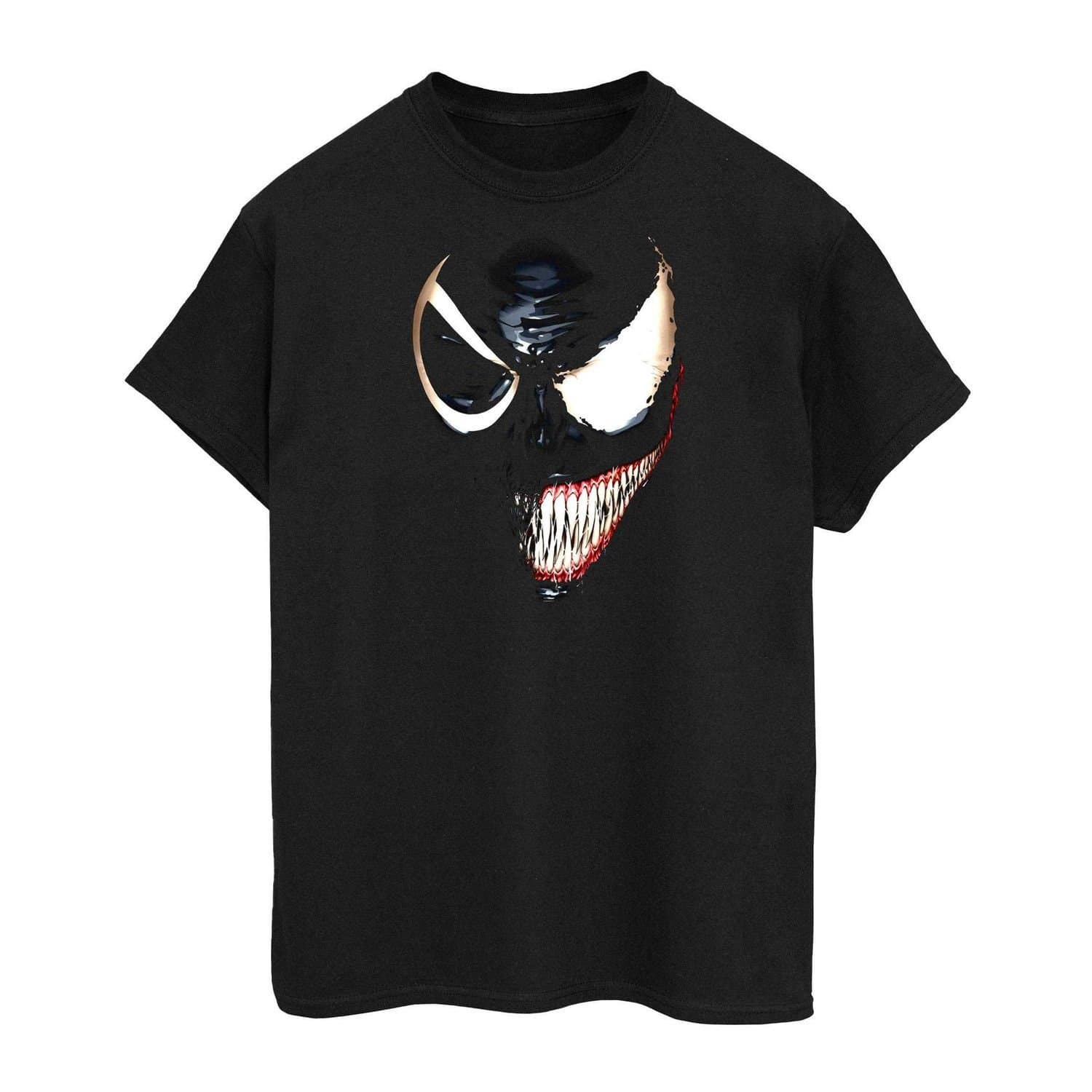 Venom Venom Men's Split Face Cotton T-Shirt in Black
