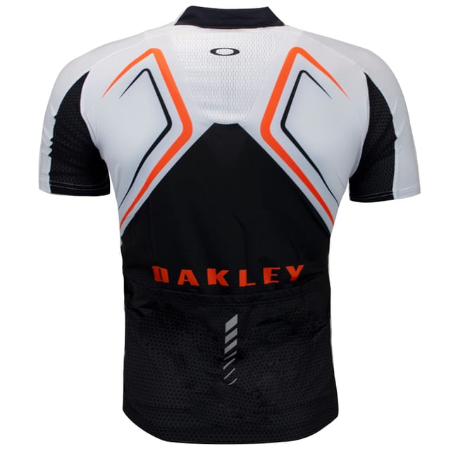 Oakley Oakley Men's White Jawbreaker Road Jersey Cycling Zip Up T-Shirt - 2