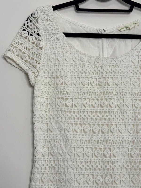 Staring at Stars White midi short sleeve midi dress