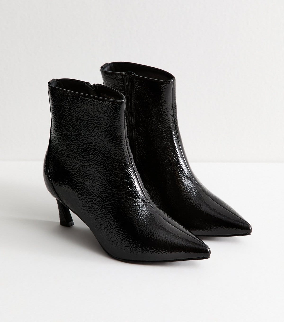 New Look Women's Wide Fit Faux Leather Textured Pointed Toe Ankle Boots Vegan New Look - 4