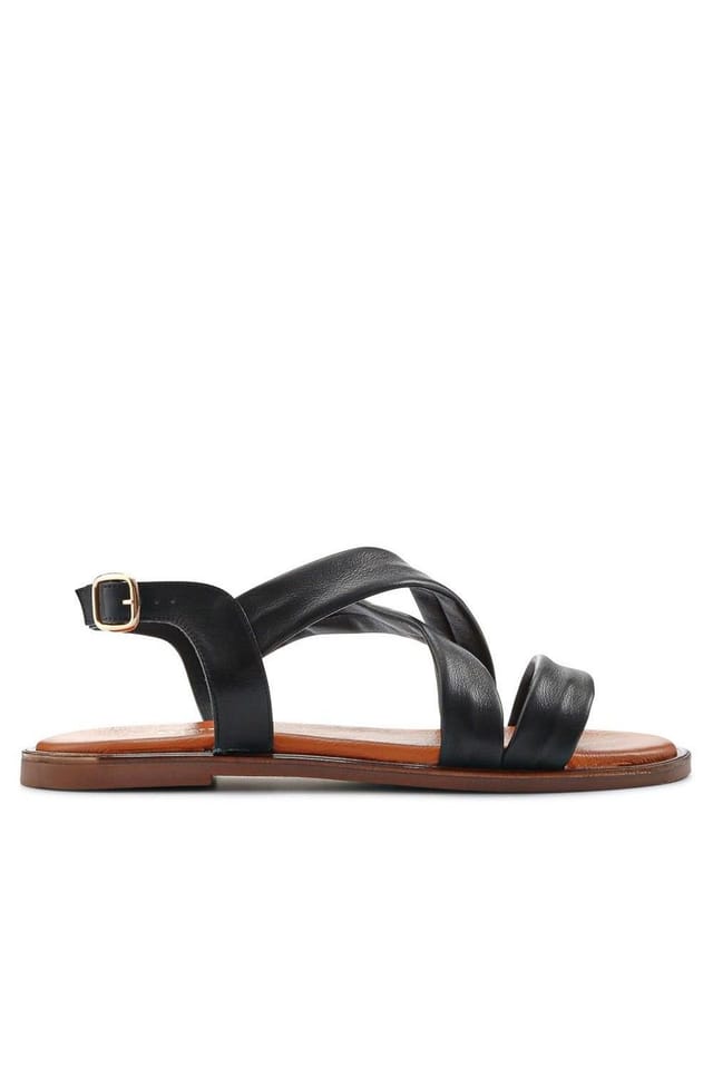 Jones Bootmaker Jones Bootmaker Women's Hali Leather Sandals in Black - 2