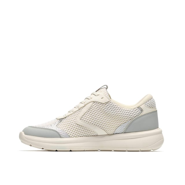 Clarks Clarks Women's Ezrinn Tie White/Grey Trainers in White - 2