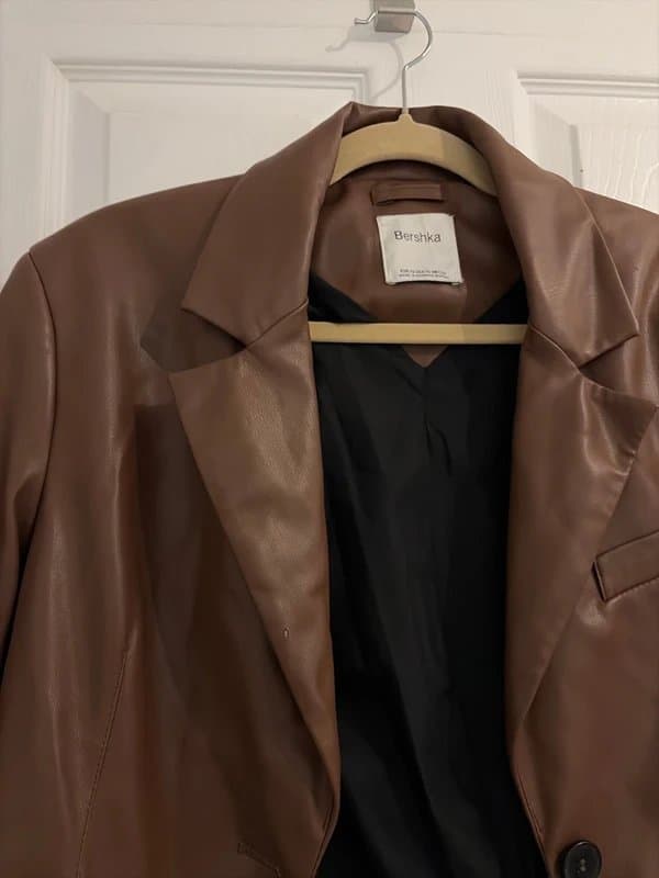 Bershka Bershka brown leather blazer