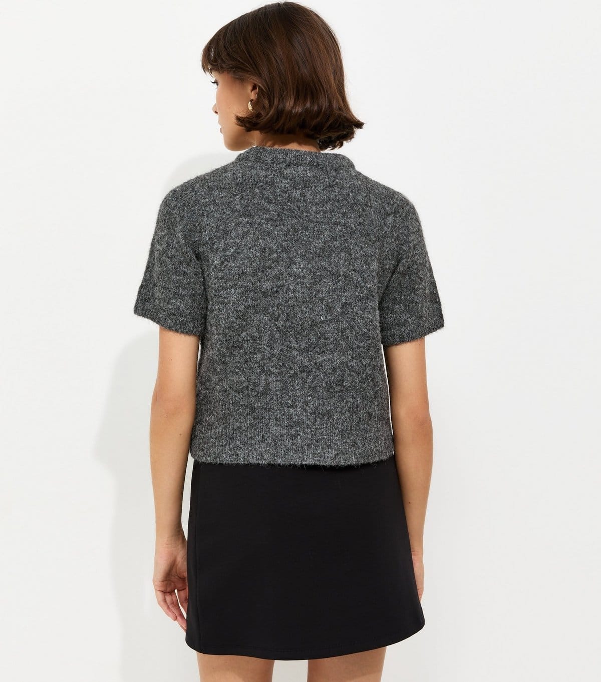 New Look Women's Dark Grey Brushed Knit T-Shirt New Look - 4