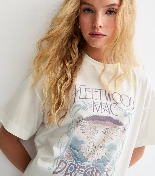New Look Women's White Fleetwood Mac Dreams Print Oversized T-Shirt New Look - 2