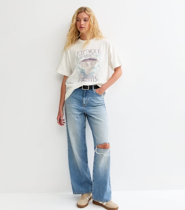 New Look Women's White Fleetwood Mac Dreams Print Oversized T-Shirt New Look - 3