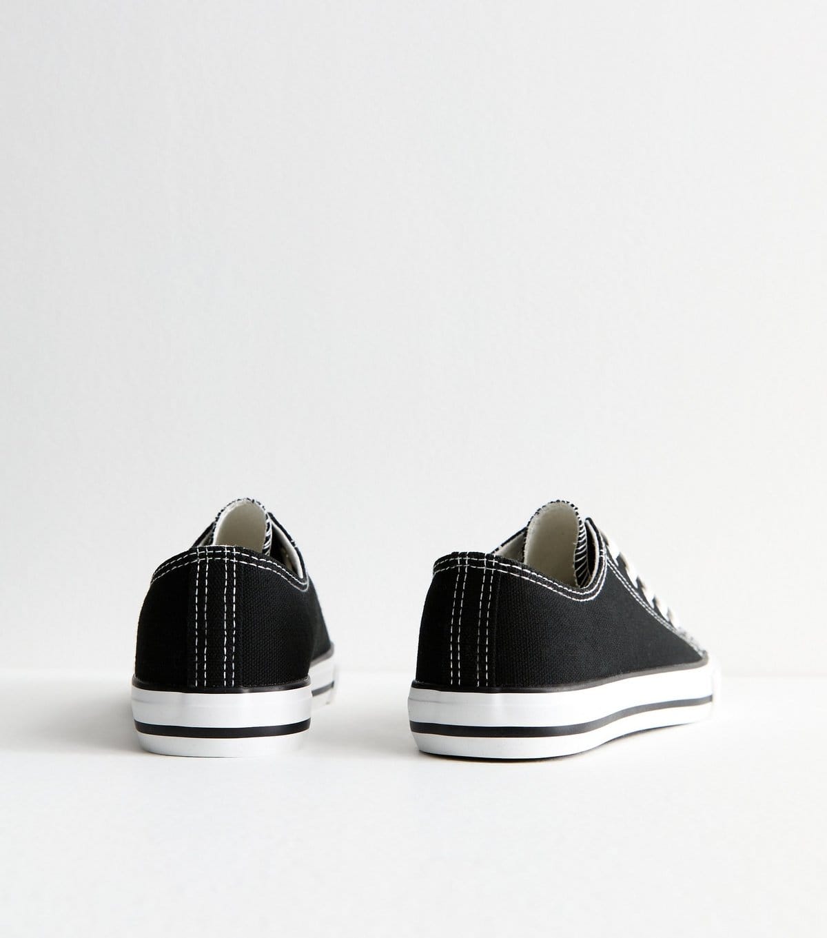 New Look Women's Black Canvas Lace Up Trainers Vegan New Look - 4