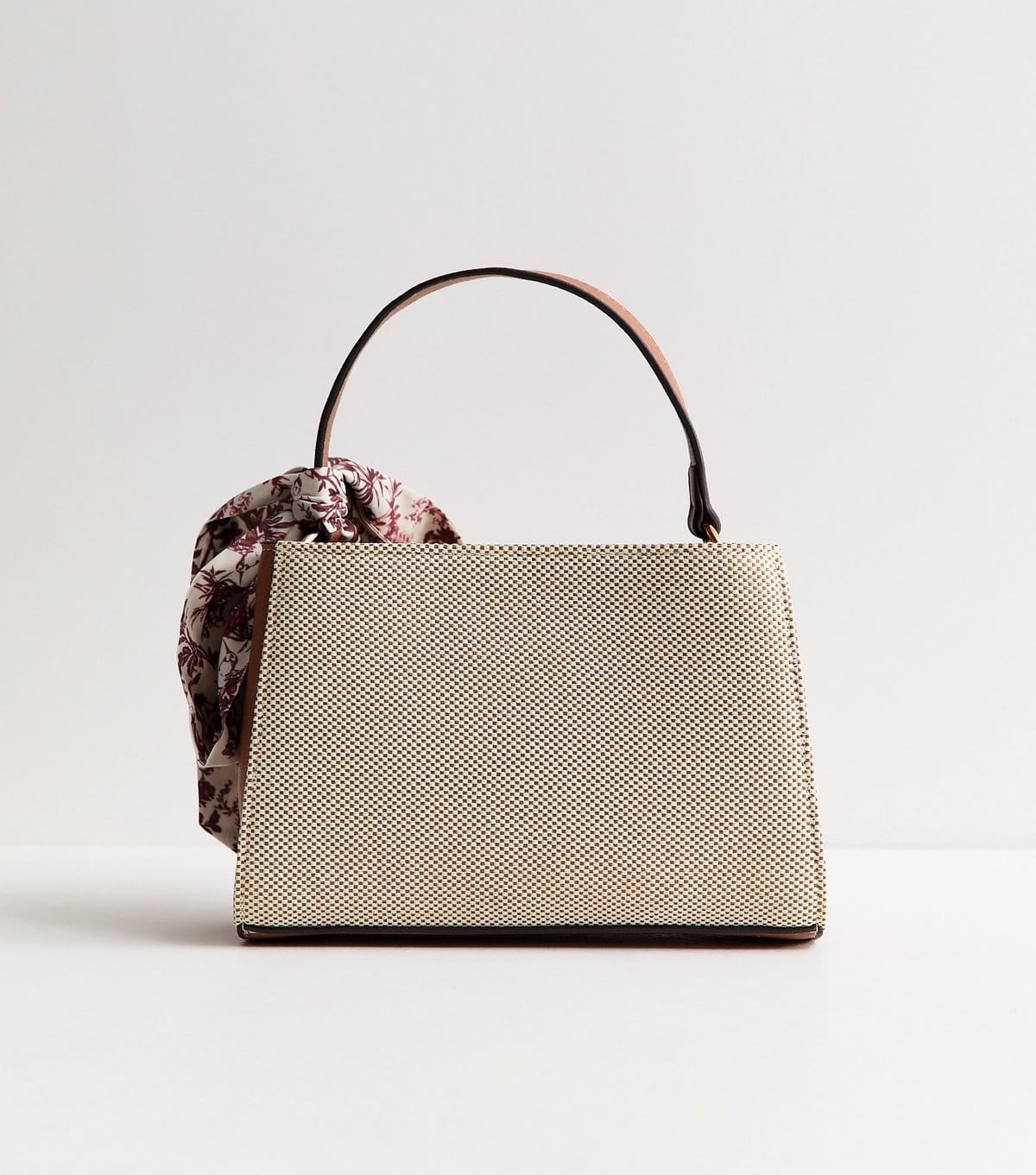 New Look Brown Canvas Scarf Top Handle Crossbody Bag New Look - 4