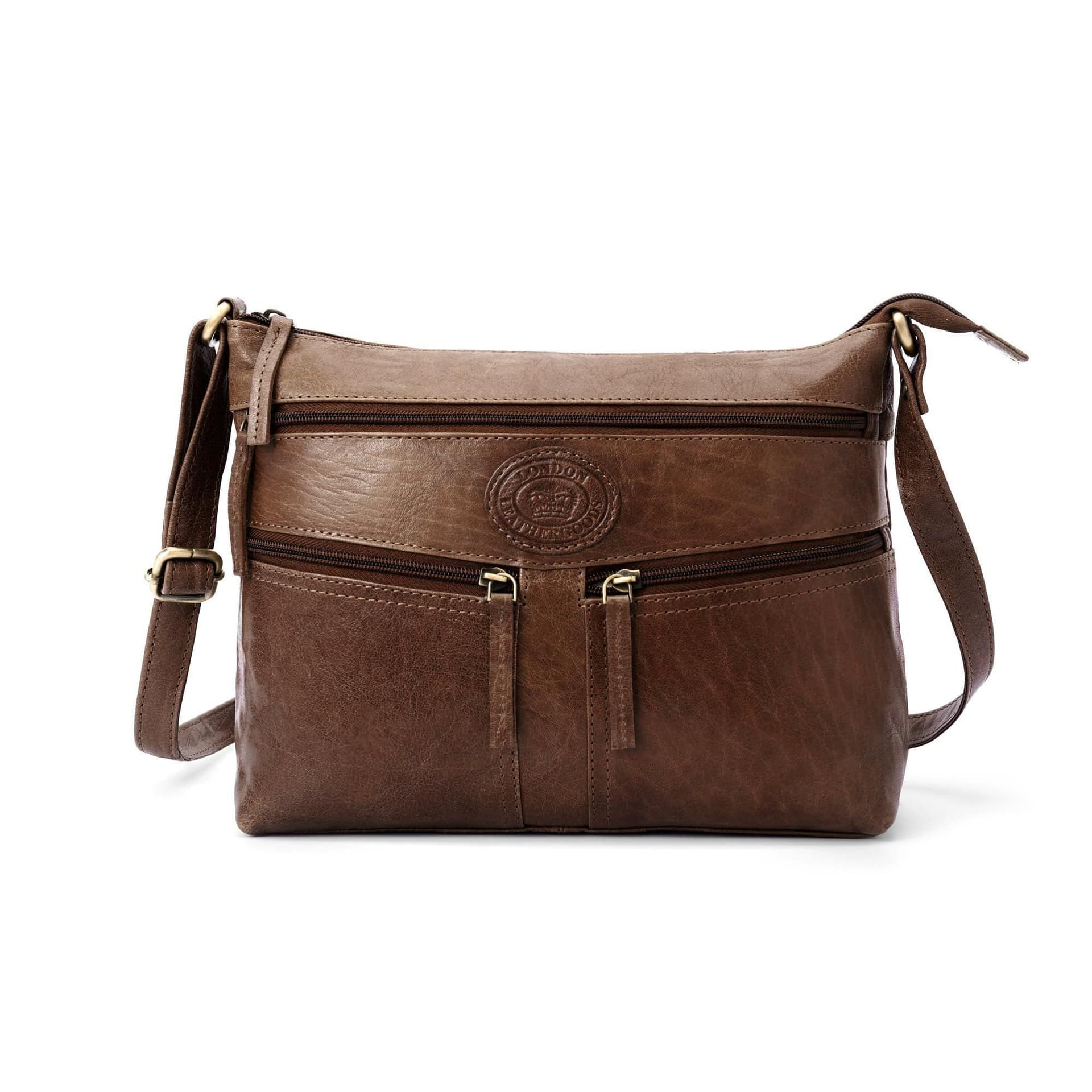Woodland Leathers Woodland Leathers Women's Genuine Leather Multi Pocket Crossbody