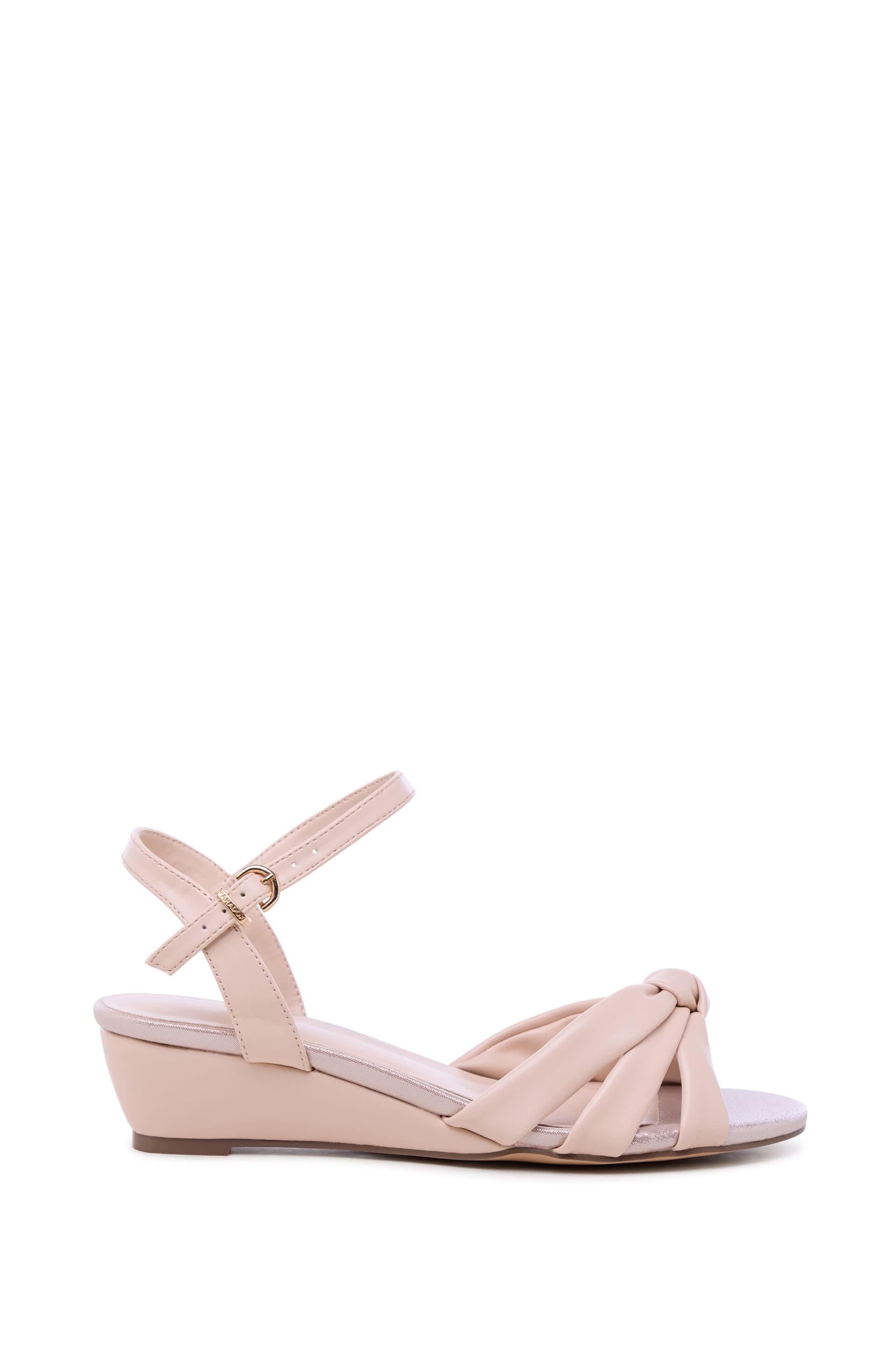 Paradox London Paradox London Women's Janae' Wide Fit Wedge Sandals in Nude