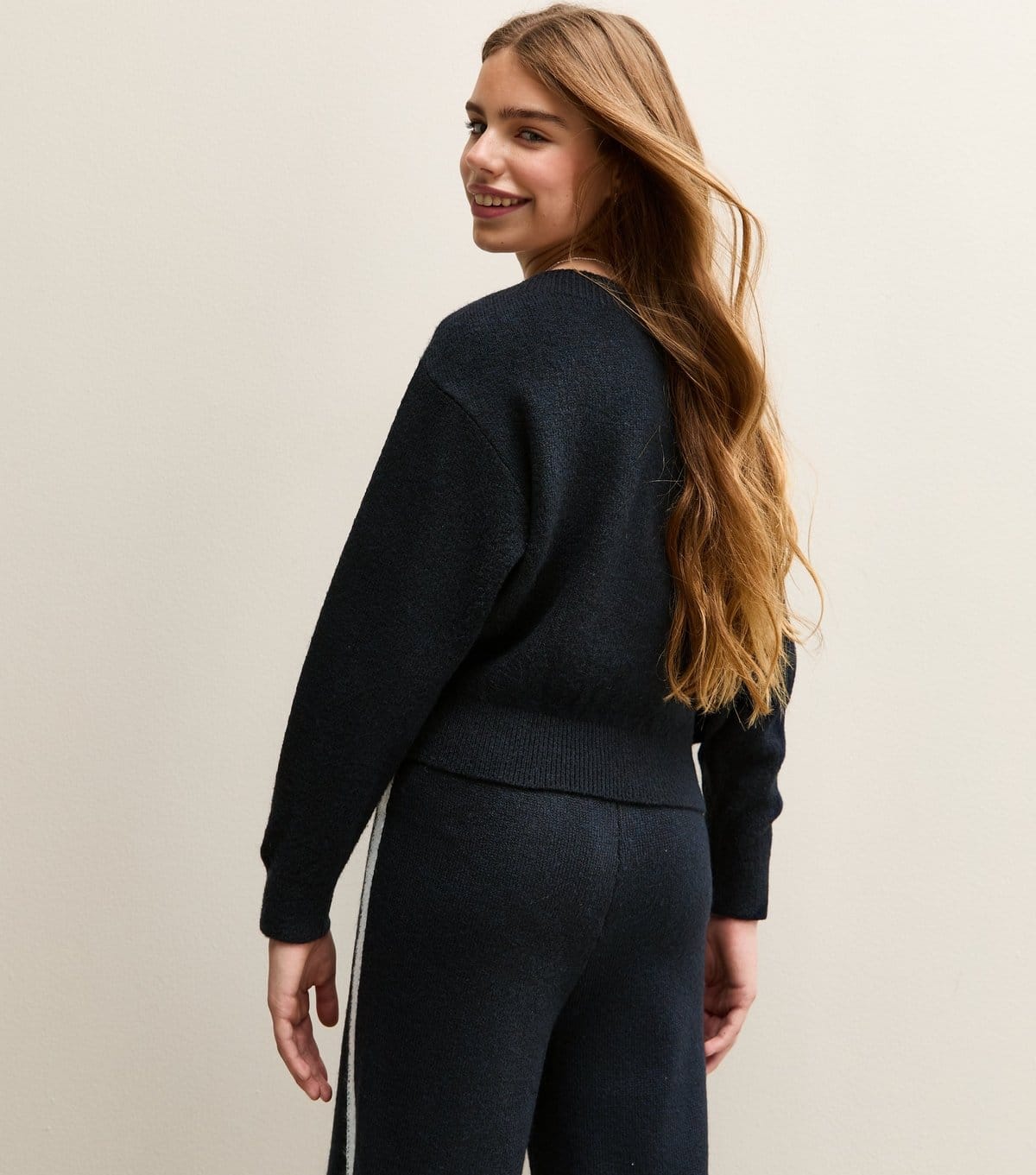 New Look Girls' Navy San Francisco Logo Slash Neck Jumper New Look - 4