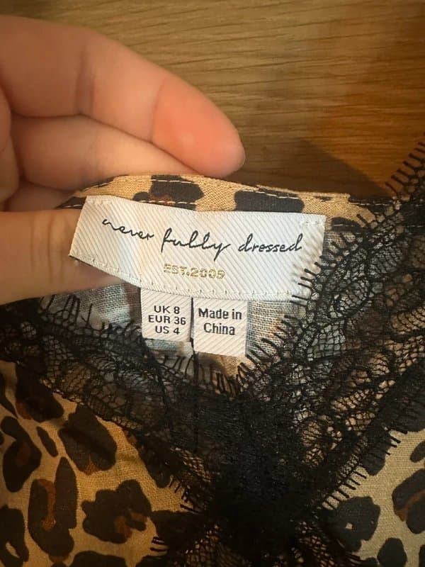 Never Fully Dressed Never fully dressed leopard print and lace cutout dress