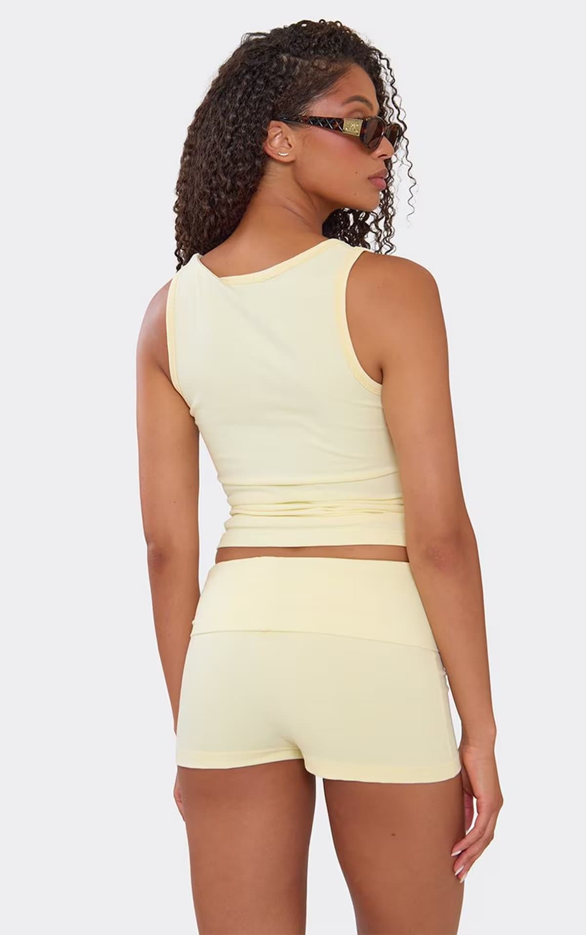 EGO Sleeveless Scoop Neck Vest Top In Lemon., Women's Size UK 6