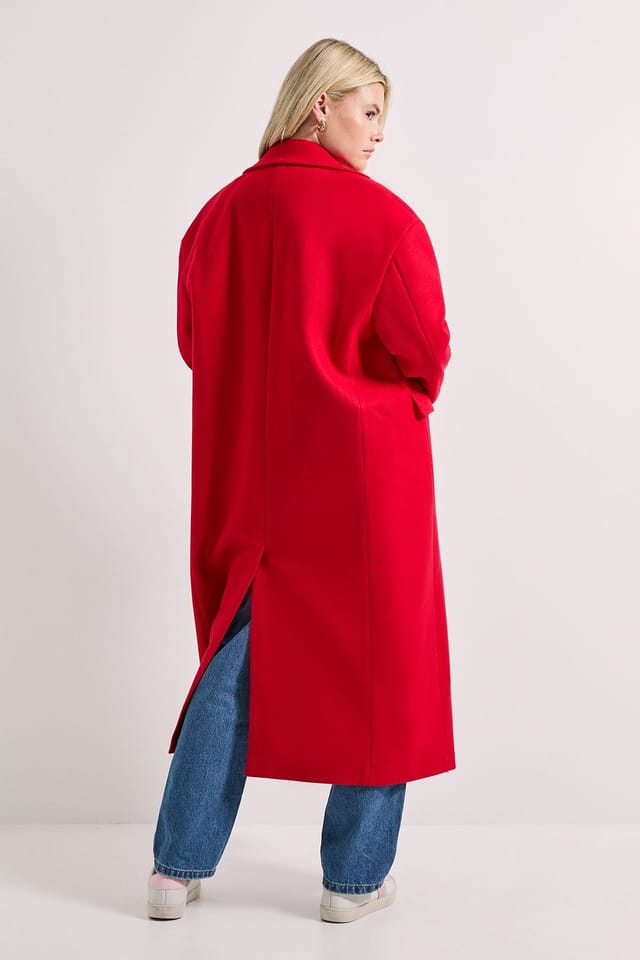 Dorothy Perkins Dorothy Perkins Women's Relaxed Buttoned Midi Coat in Red - 3