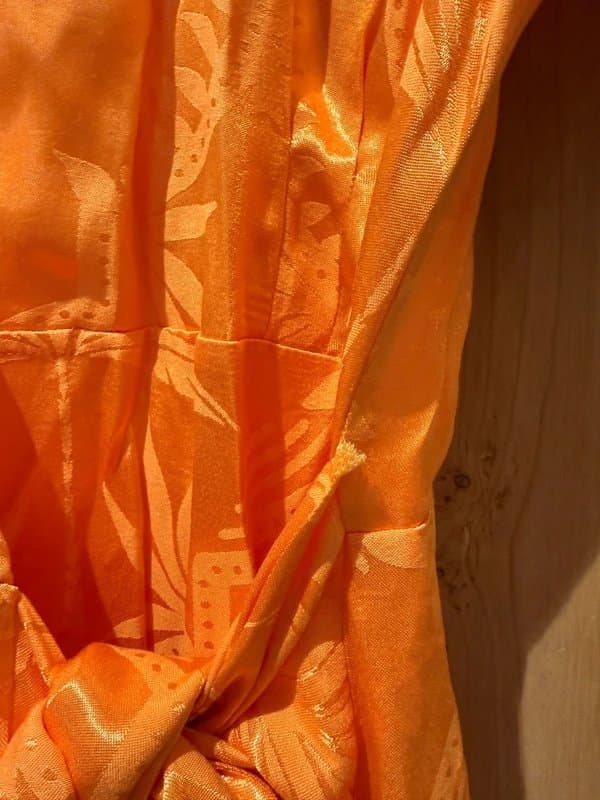 Never Fully Dressed Never Fully Dressed size 8 embossed satin midi dress in orange