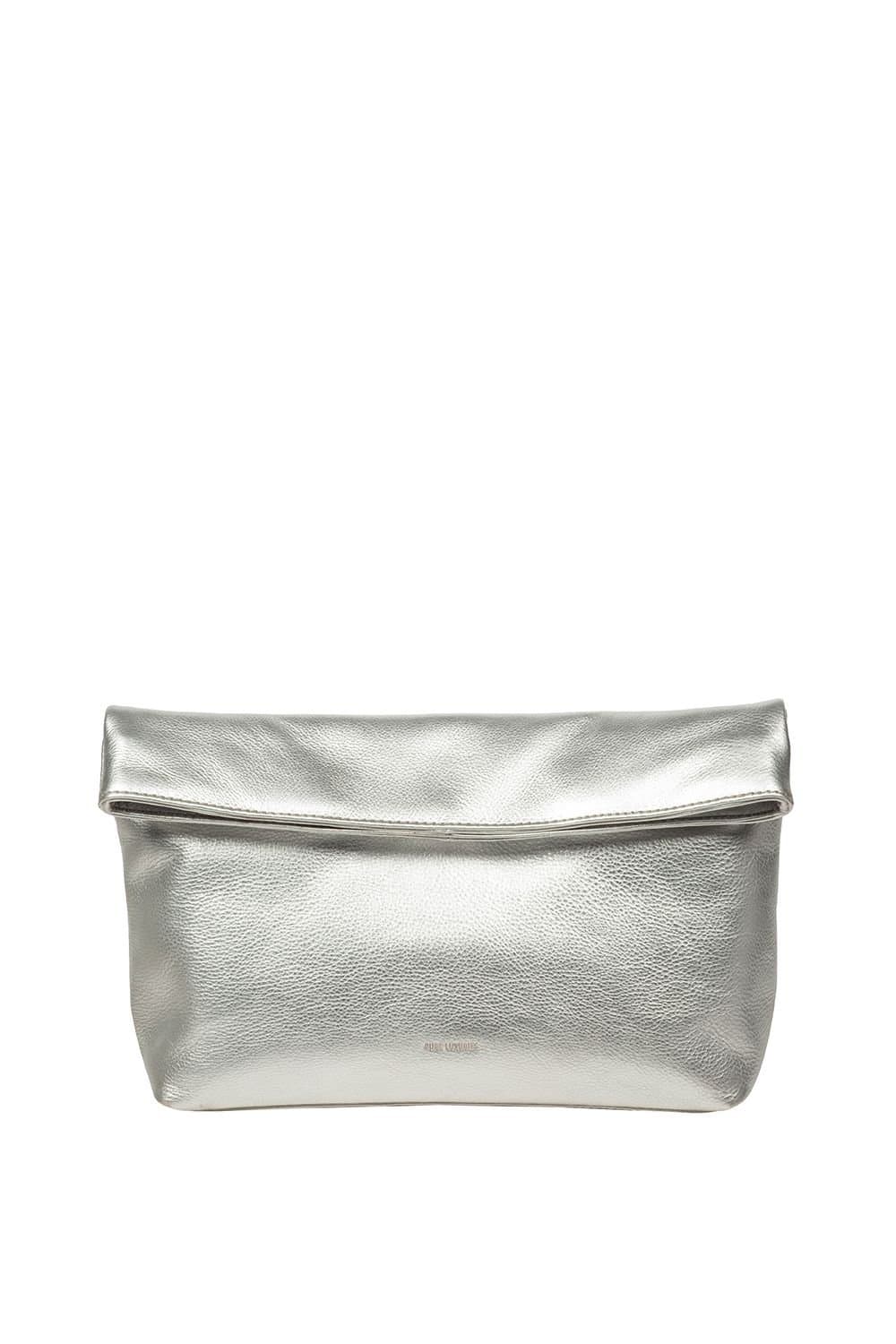 Pure Luxuries London Pure Luxuries London Silver Leather Clutch Bag