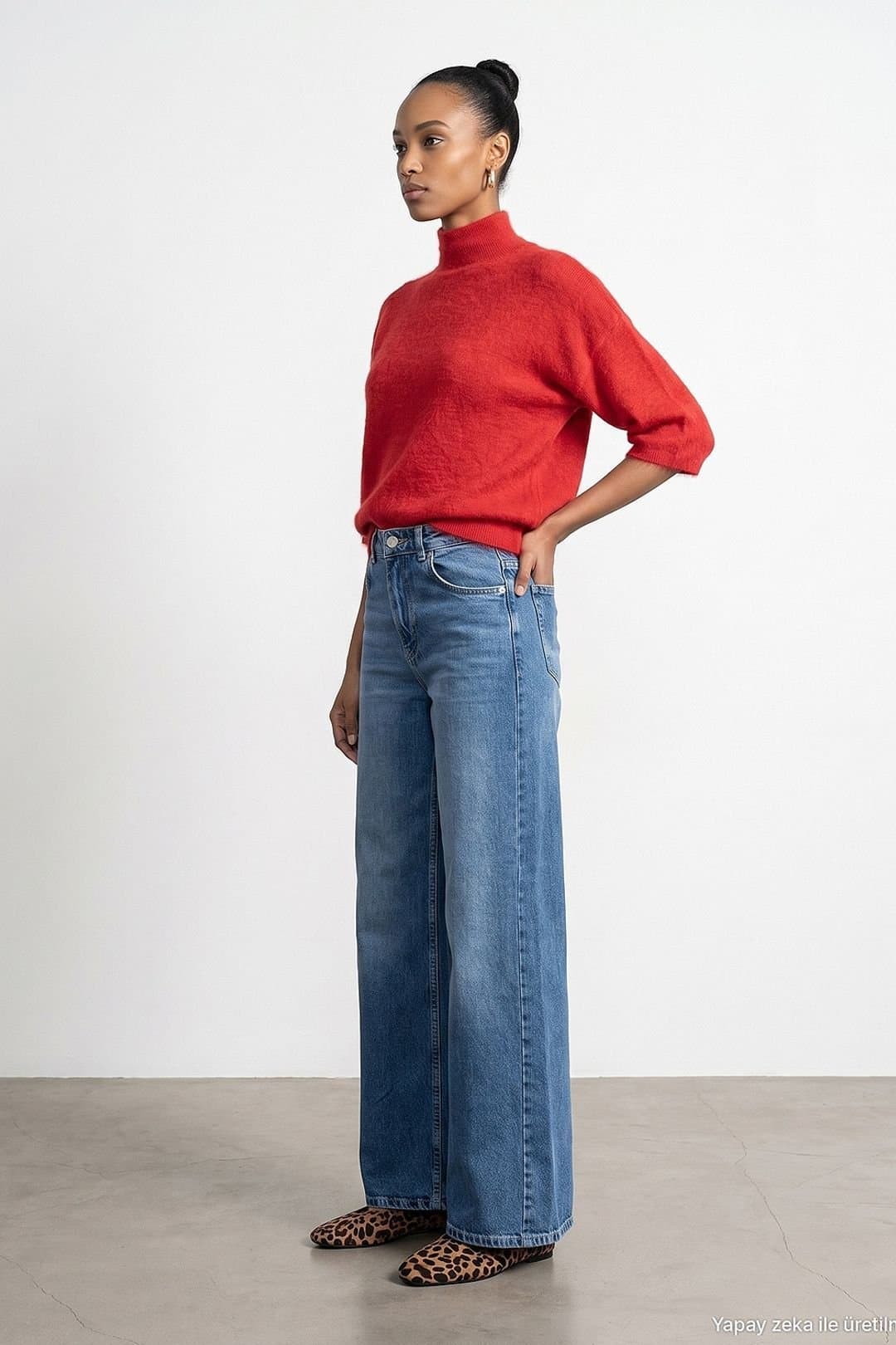 Dilvin Dilvin Women's Straight-Leg Jeans in Mid Blue