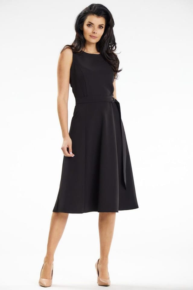 Love Lace Love Lace Women's Poland Made Strapless Midi Boat Neck Dress in Black - 2