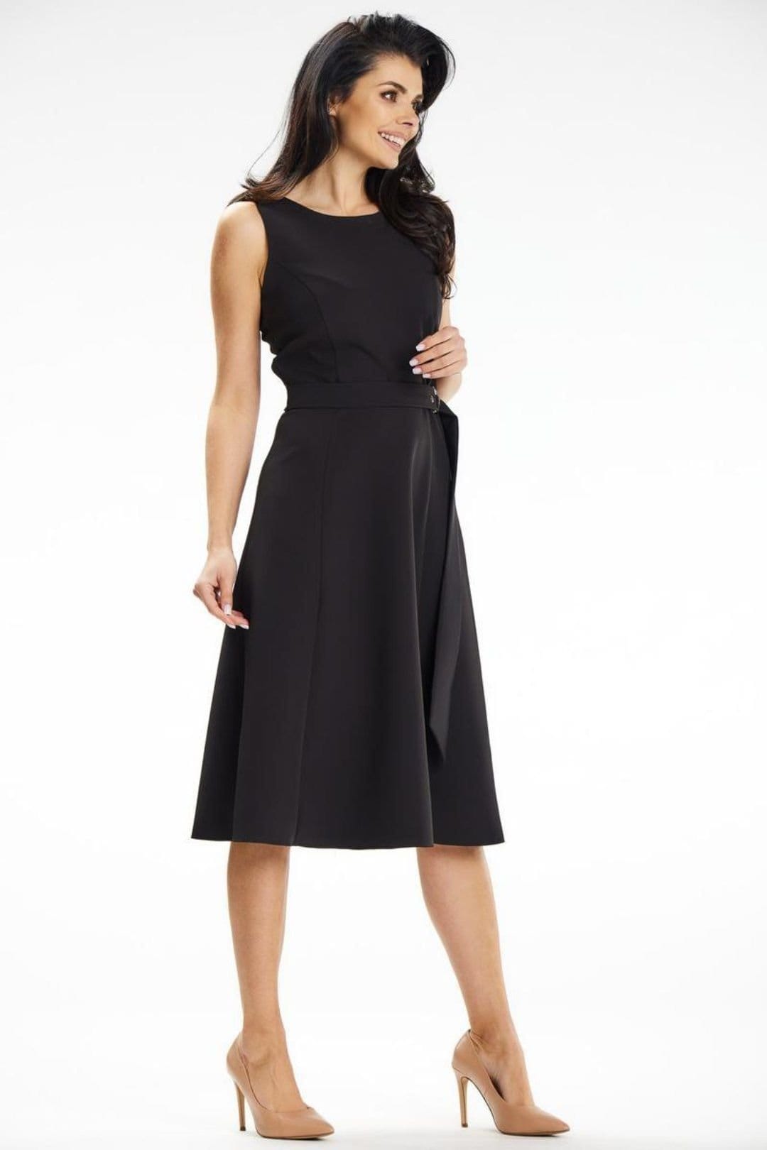 Love Lace Love Lace Women's Poland Made Strapless Midi Boat Neck Dress in Black - 4