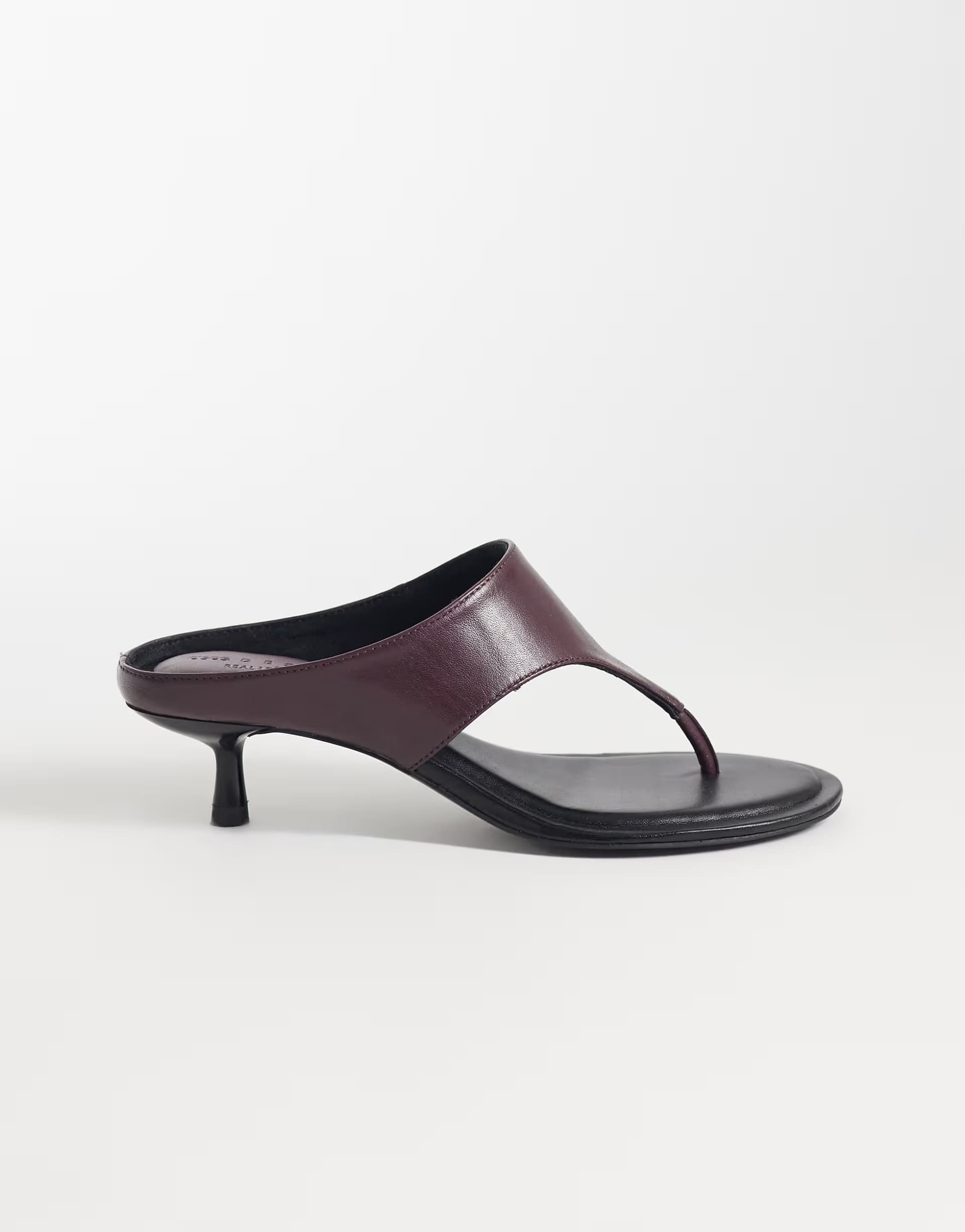 ASOS ASOS DESIGN Helix premium heeled toe thongs in burgundy leather