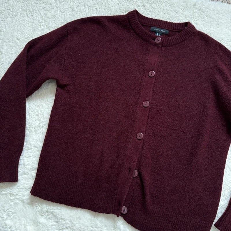 New Look New Look burgundy knit cardigan