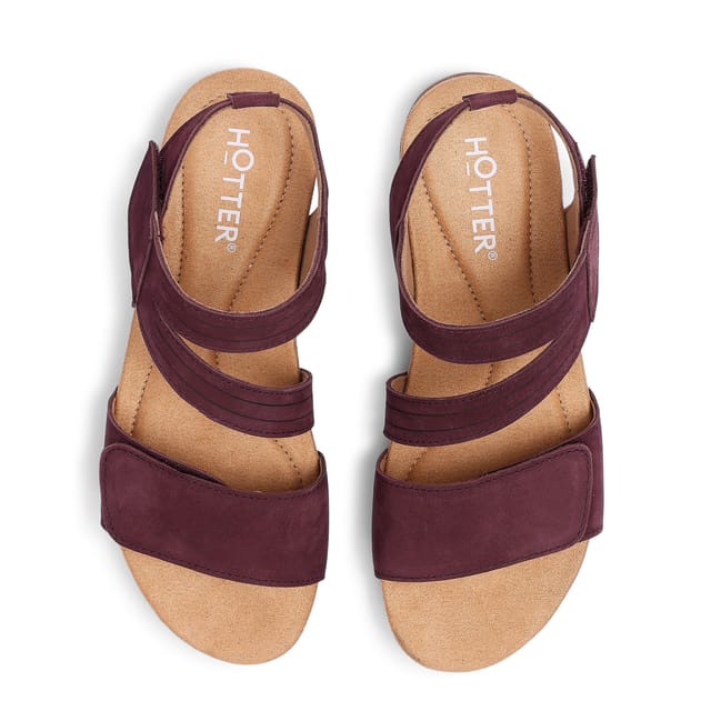 Hotter Hotter Women's Wide Fit 'Ruen' Sandals in Maroon - 3