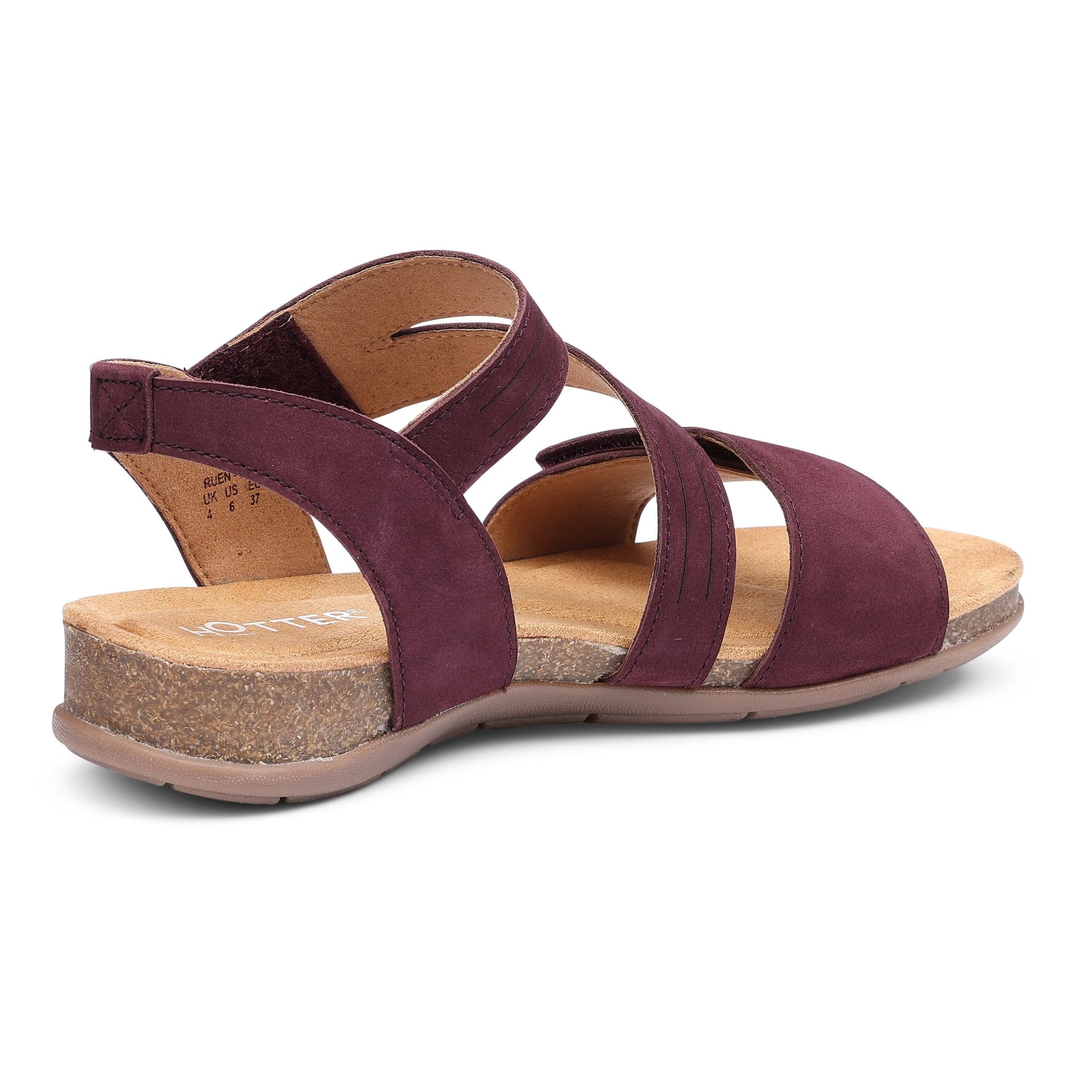 Hotter Hotter Women's Wide Fit 'Ruen' Sandals in Maroon - 4