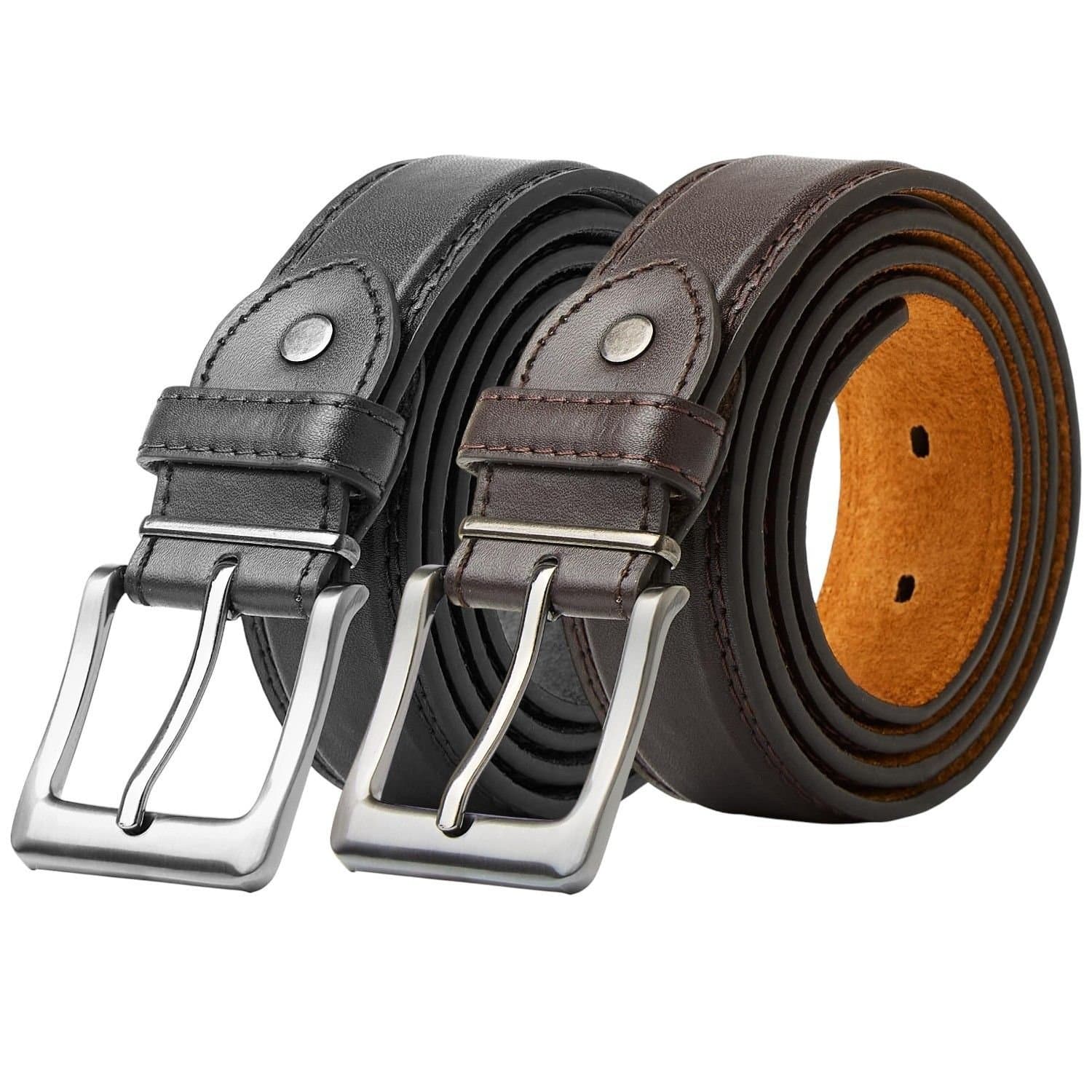 Woodland Leathers Woodland Leathers Men's Men's Double Stitched 1.25″ Leather Lined Belt