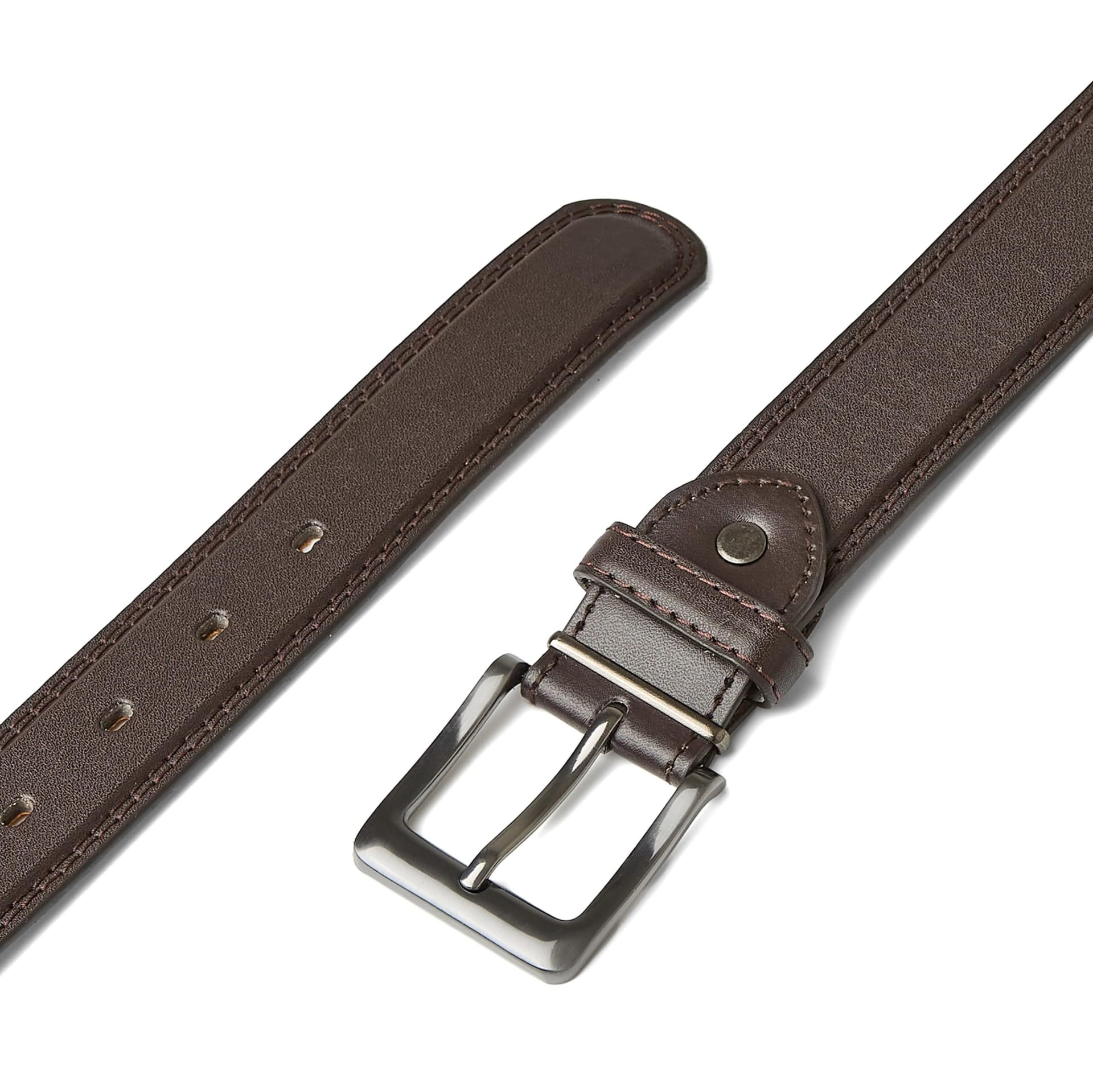 Woodland Leathers Woodland Leathers Men's Men's Double Stitched 1.25″ Leather Lined Belt - 4