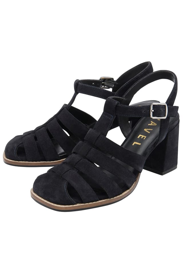 Ravel Ravel Women's Navy Suede 'Laxton' Heeled Sandals - 2