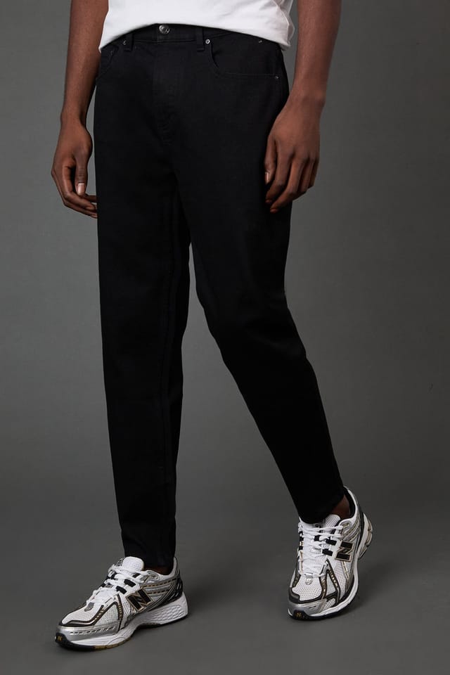 Burton Burton Men's Black Stretch Tapered Fit Jeans - 2