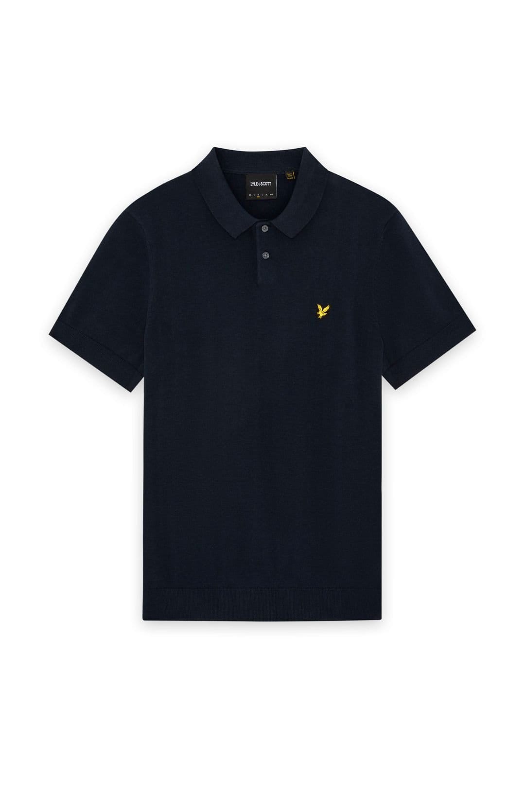 Lyle & Scott Men's Cotton Short Sleeve Knitted Polo Dark Navy