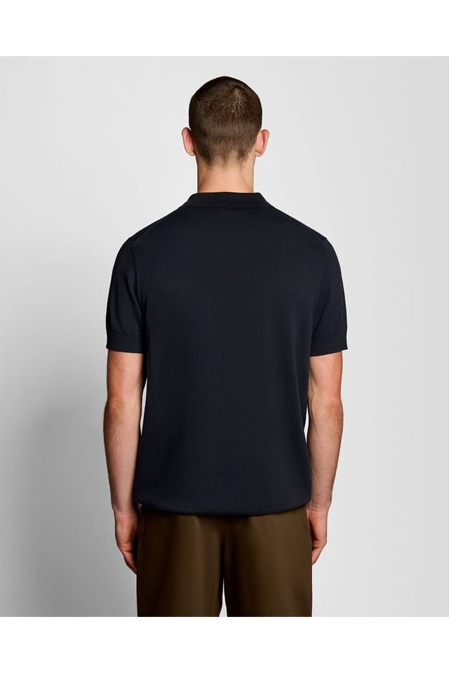 Lyle & Scott Lyle & Scott Men's Cotton Short Sleeve Knitted Polo Dark Navy - 3