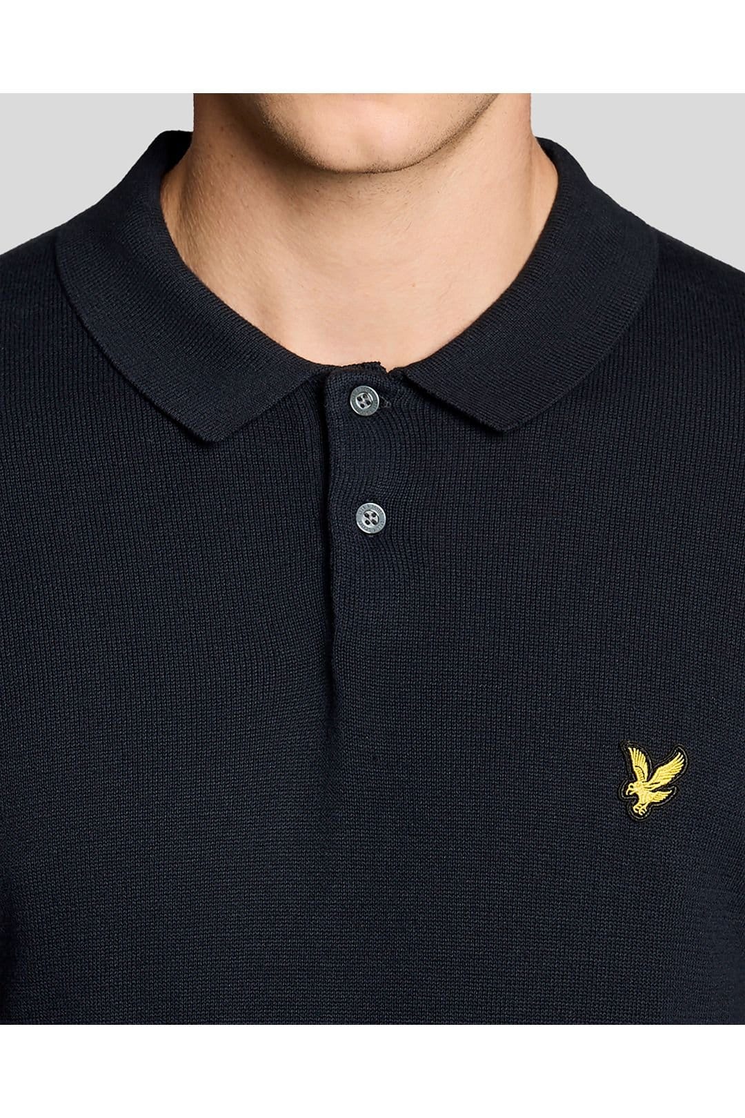 Lyle & Scott Lyle & Scott Men's Cotton Short Sleeve Knitted Polo Dark Navy - 4