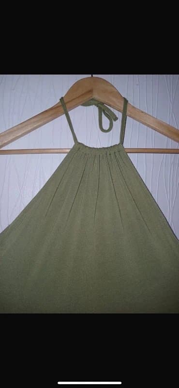 Luxe Asos Luxe Olive halter mini dress