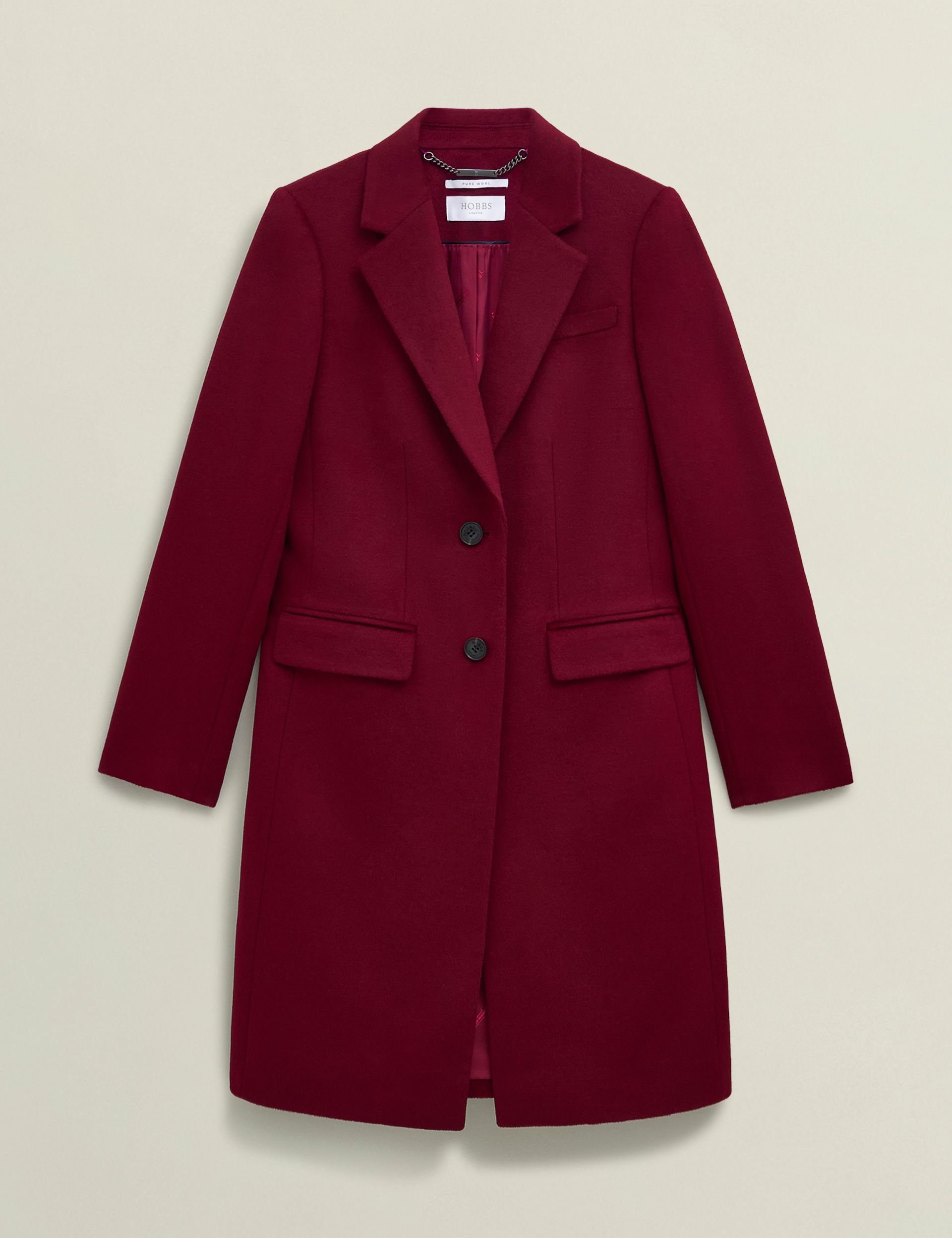Hobbs London Hobbs London Women's Cavendish Wool Coat in Wine - 2