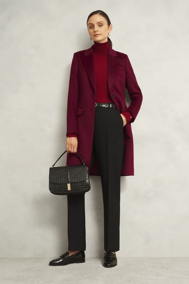 Hobbs London Hobbs London Women's Cavendish Wool Coat in Wine - 3
