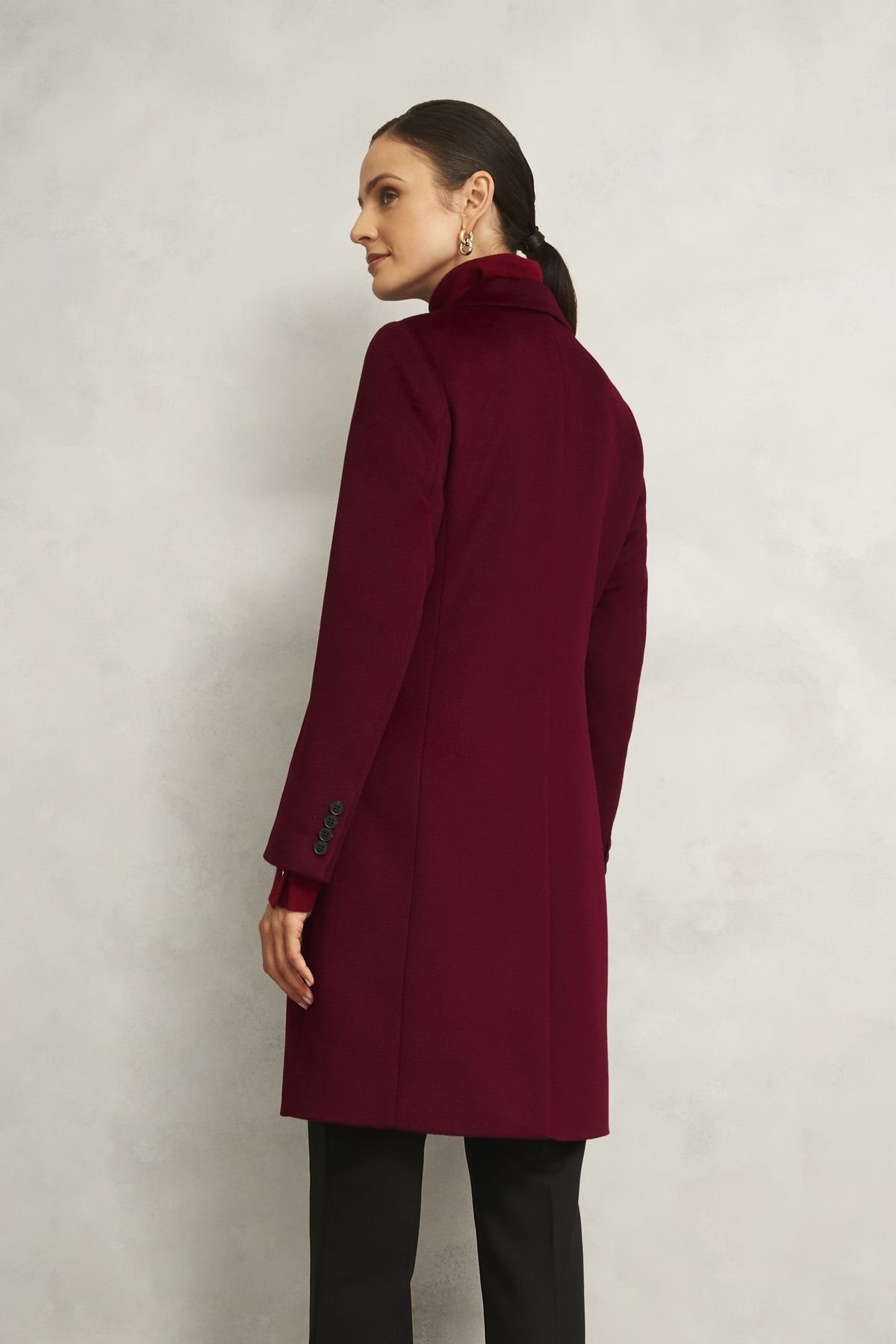 Hobbs London Hobbs London Women's Cavendish Wool Coat in Wine - 4