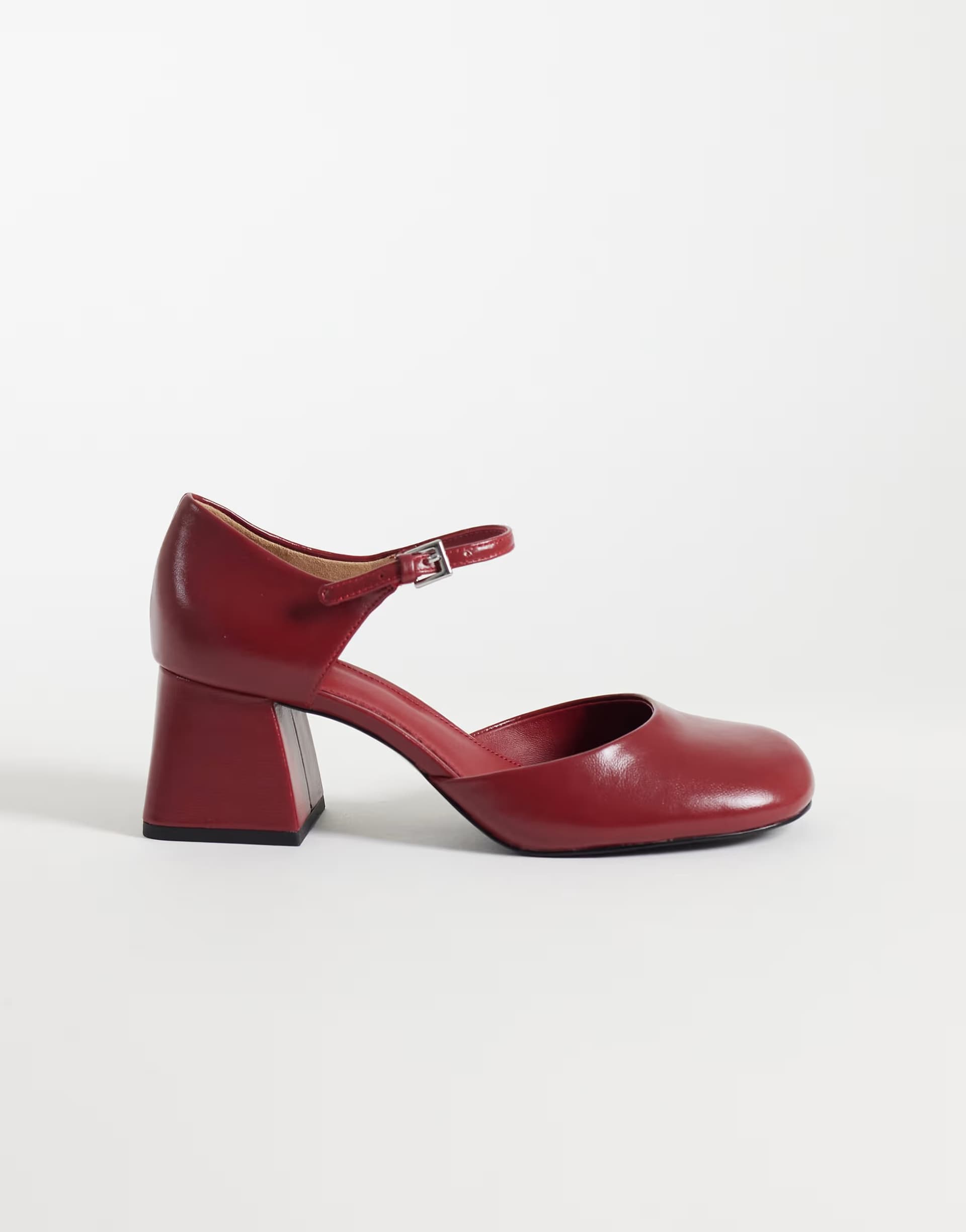 ASOS & Other Stories premium leather mary jane heel in cherry red