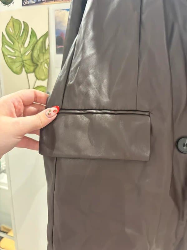 Bershka Brown leather look blazer