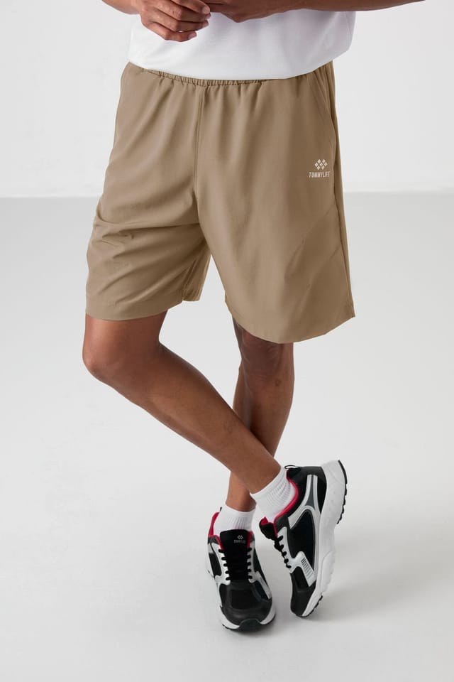 Tommy Life Tommy Life Men's Short Woven Pull-on Shorts in Khaki - 3