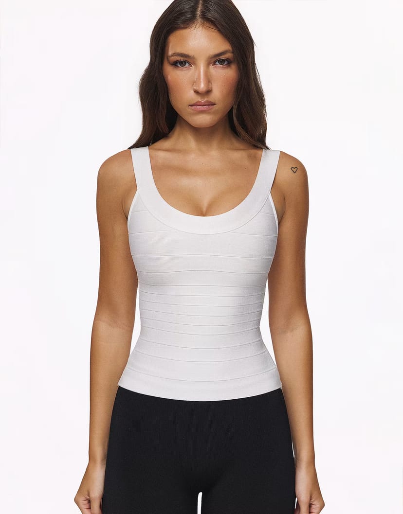 ASOS House of CB The og true white scoop neck bandage top in white - 1