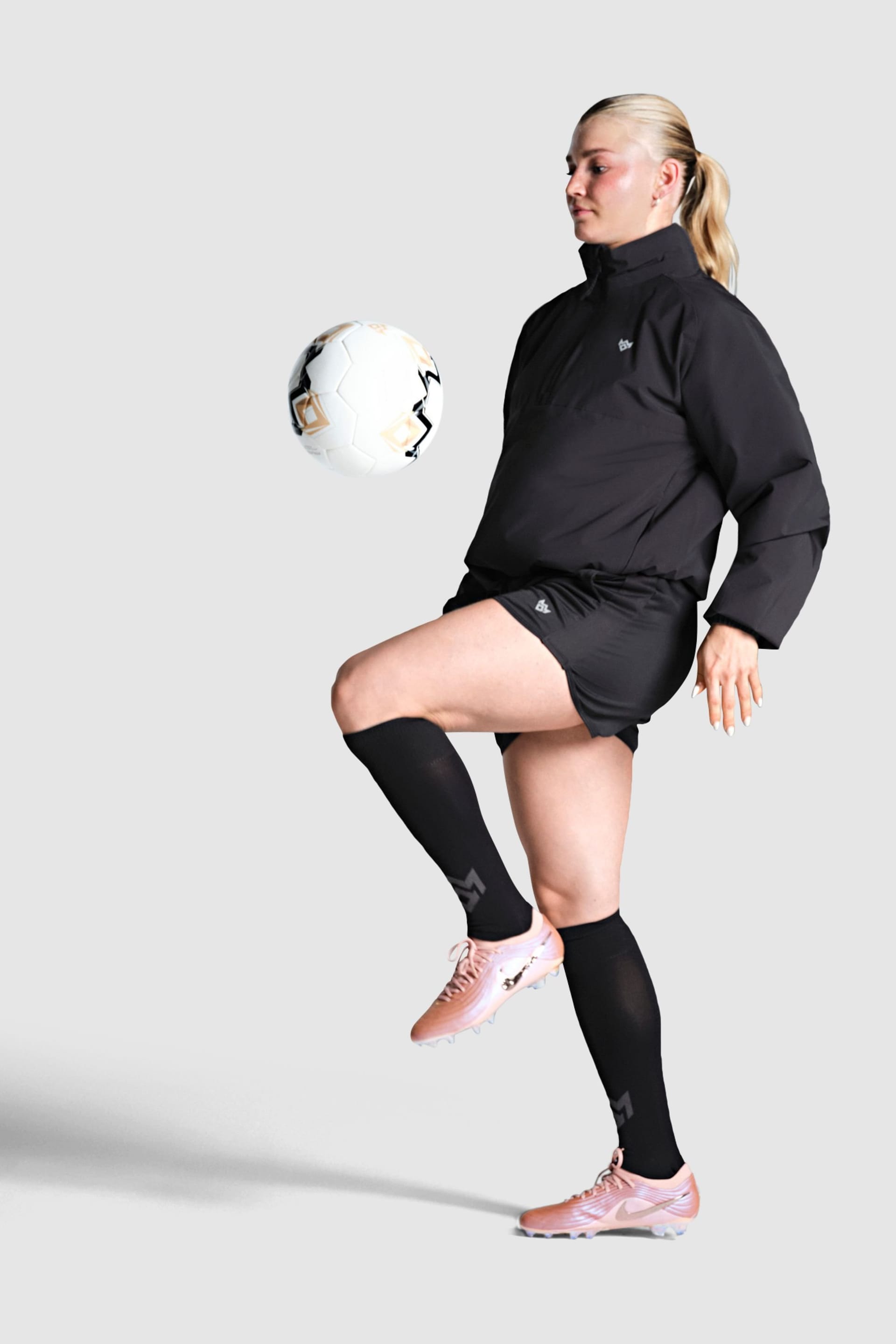 Miss Kick Miss Kick Women's Tifoso Windbreaker 1/4 Zip in Black - 4